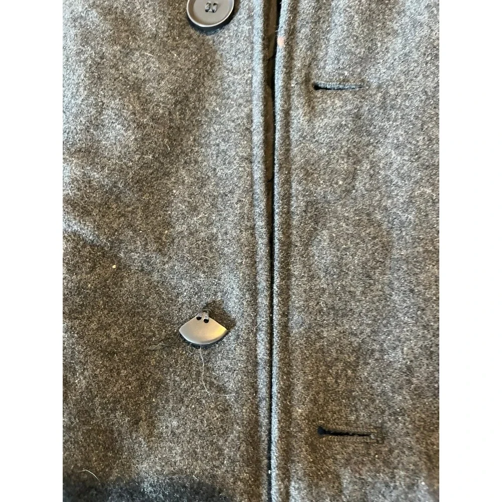 Steve Barrys The Woolly Mammoth Mens XL Gray Wool Blend Button Front Coat‎